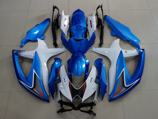 Metallic Blue & White 08-10 GSXR 600-750 Motorcycle Fairing