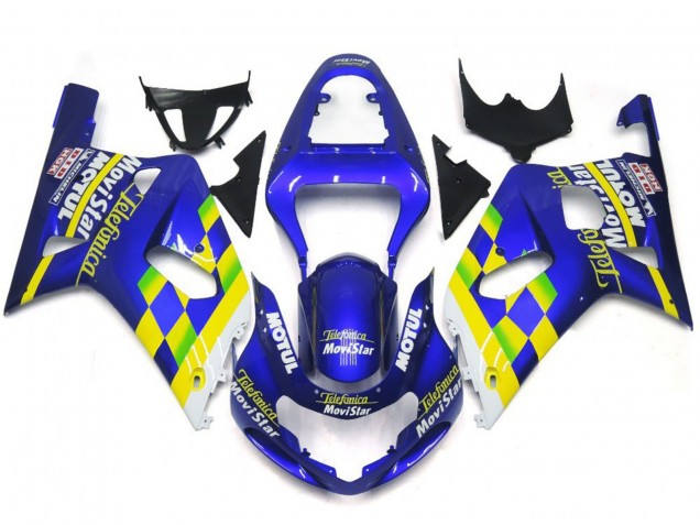 MoviStar Blue Gloss 01-03 GSXR 600-750 Motorcycle Fairing MoviStar Blue Gloss 01-03 GSXR 600-750 Motorcycle Fairing