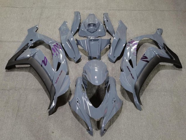 Nardo Grey & Purple 16-19 ZX10R Motorcycle Fairing Nardo Grey & Purple 16-19 ZX10R Motorcycle Fairing