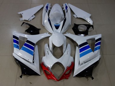 OEM Style Blue and White 07-08 GSXR 1000 Motorcycle Fairing
