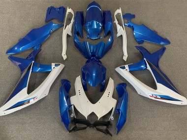 OEM Style Blue and White 08-10 GSXR 600-750 Motorcycle Fairing