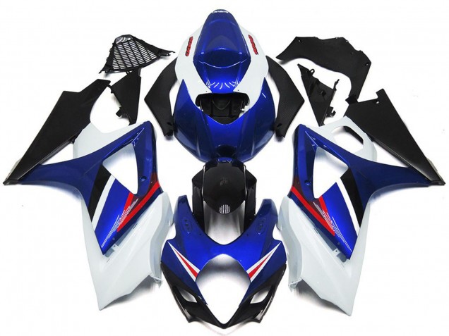 OEM Style Gloss Blue and White Red 07-08 GSXR 1000 Motorcycle Fairing OEM Style Gloss Blue and White Red 07-08 GSXR 1000 Motorcycle Fairing