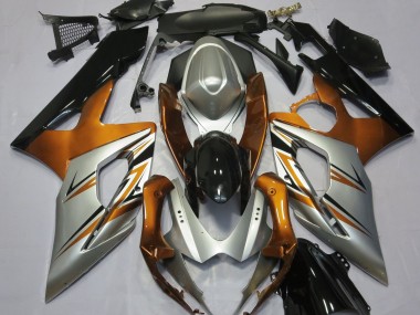Orange Silver and Black 05-06 GSXR 1000 Motorcycle Fairing