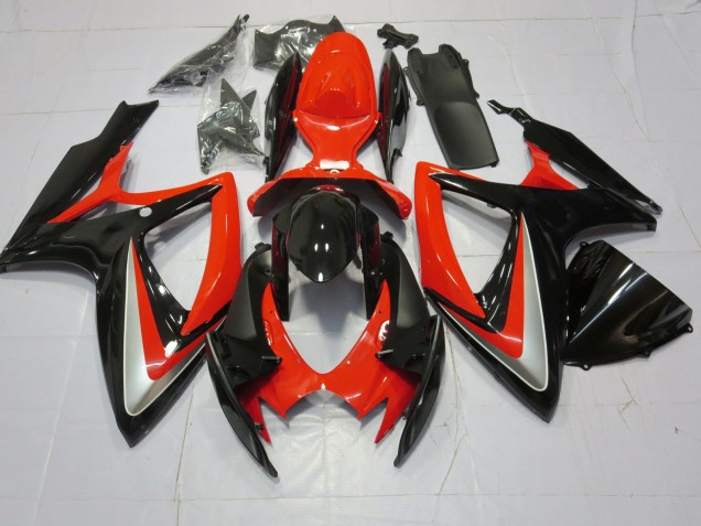 Orange Silver and Black 06-07 GSXR 600-750 Motorcycle Fairing Orange Silver and Black 06-07 GSXR 600-750 Motorcycle Fairing