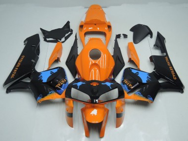 Orange and Black Splatter 05-06 CBR600RR Motorcycle Fairing