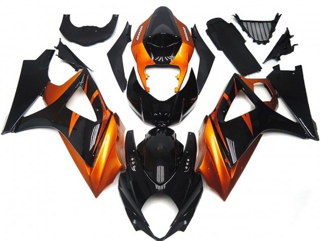 Orange and Gloss Black Style 07-08 GSXR 1000 Motorcycle Fairing