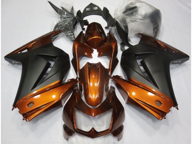 Orange and Matte Black 08-12 Ninja 250 Motorcycle Fairing Orange and Matte Black 08-12 Ninja 250 Motorcycle Fairing