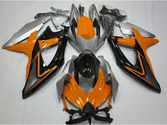 Orange and Silver 08-10 GSXR 600-750 Motorcycle Fairing