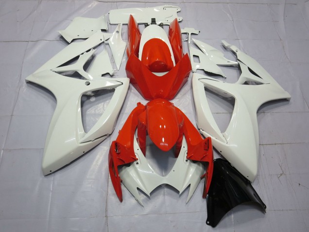 Orange and White 06-07 GSXR 600-750 Motorcycle Fairing Orange and White 06-07 GSXR 600-750 Motorcycle Fairing