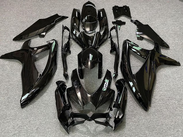 Gloss Black & White Logos 08-10 GSXR 600-750 Motorcycle Fairing