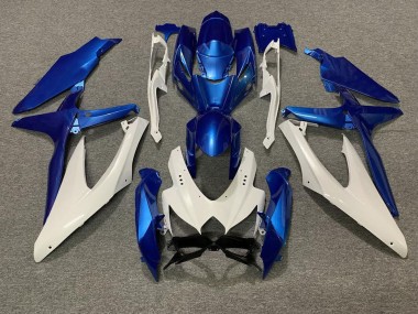 Pearl Blue and White 08-10 GSXR 600-750 Motorcycle Fairing