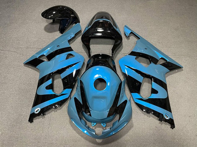 Pearl Light Blue and Black 01-03 GSXR 600-750 Motorcycle Fairing