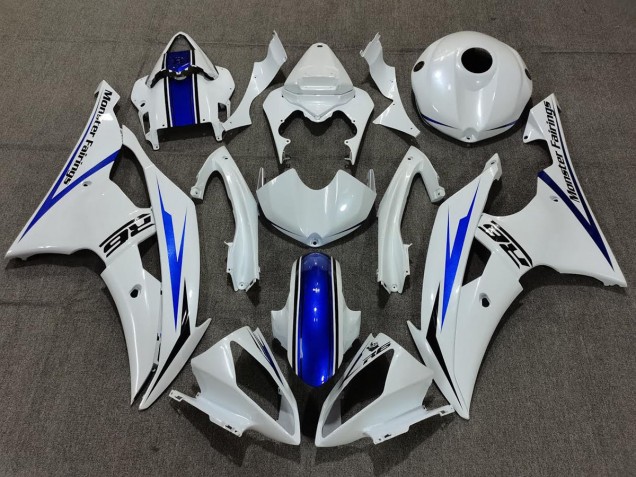 Pearl White and Blue 08-16 R6 Motorcycle Fairing Pearl White and Blue 08-16 R6 Motorcycle Fairing