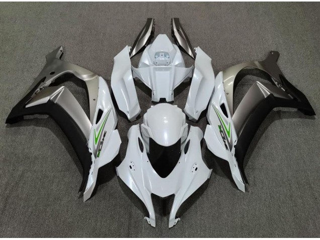 Pearl White and Silver 16-19 ZX10R Motorcycle Fairing