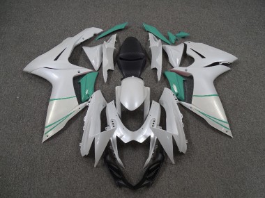 Pearl White and T Blue 11-24 GSXR 600-750 Motorcycle Fairing