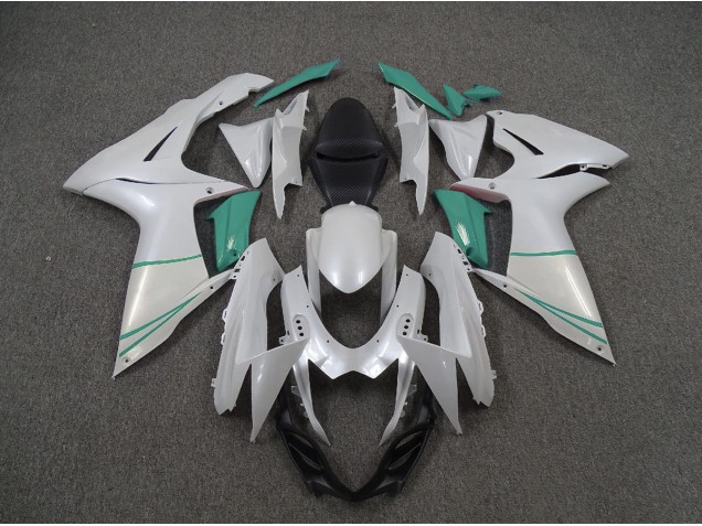 Pearl White and T Blue 11-24 GSXR 600-750 Motorcycle Fairing Pearl White and T Blue 11-24 GSXR 600-750 Motorcycle Fairing