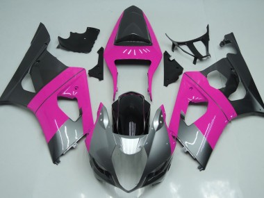 Pink Silver and Black 03-04 GSXR 1000 Motorcycle Fairing