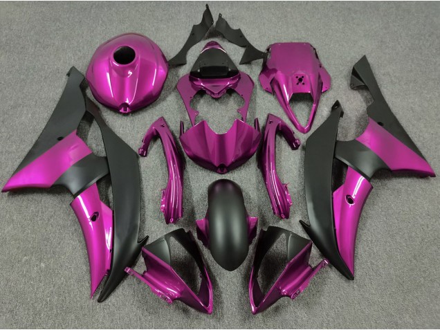 Pink and Matte Black 08-16 R6 Motorcycle Fairing