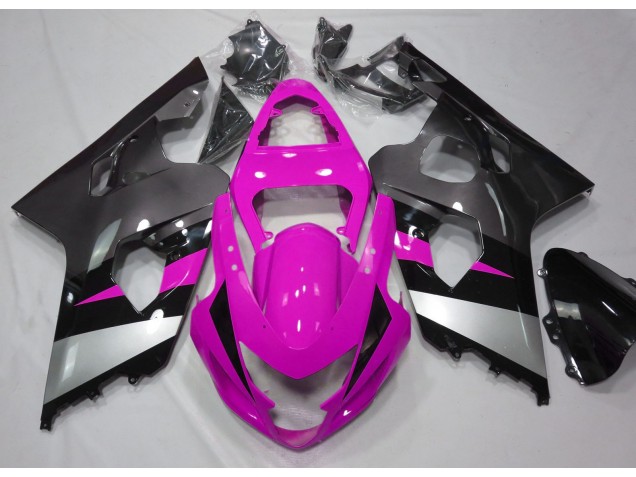 Pink and Silver 04-05 GSXR 600-750 Motorcycle Fairing