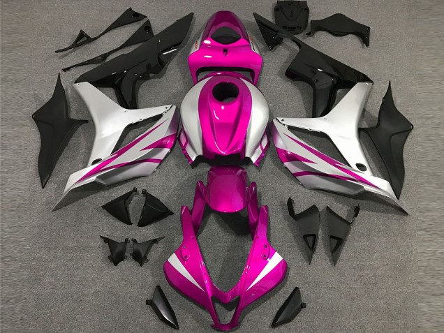 Pink and Silver OEM Style 07-08 CBR600RR Motorcycle Fairing Pink and Silver OEM Style 07-08 CBR600RR Motorcycle Fairing