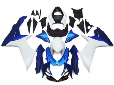 Plain White and Blue Style Kit 11-24 GSXR 600-750 Motorcycle Fairing