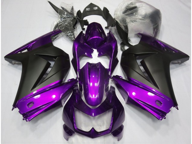 Purple and Matte Black 08-12 Ninja 250 Motorcycle Fairing Purple and Matte Black 08-12 Ninja 250 Motorcycle Fairing