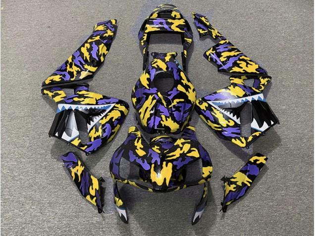 Purple and Yellow Camo 03-04 CBR600RR Motorcycle Fairing Purple and Yellow Camo 03-04 CBR600RR Motorcycle Fairing