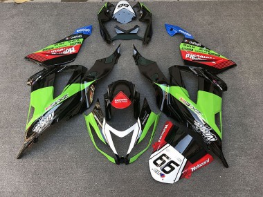 Racing Style Green 13-18 ZX6R Motorcycle Fairing