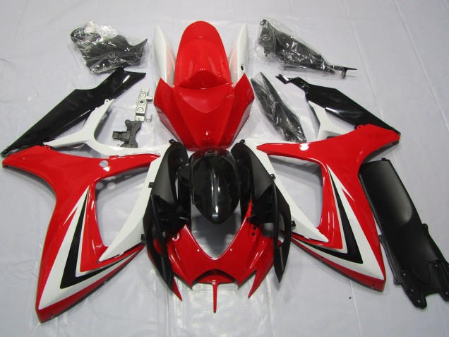 Red Black and White 06-07 GSXR 600-750 Motorcycle Fairing Red Black and White 06-07 GSXR 600-750 Motorcycle Fairing