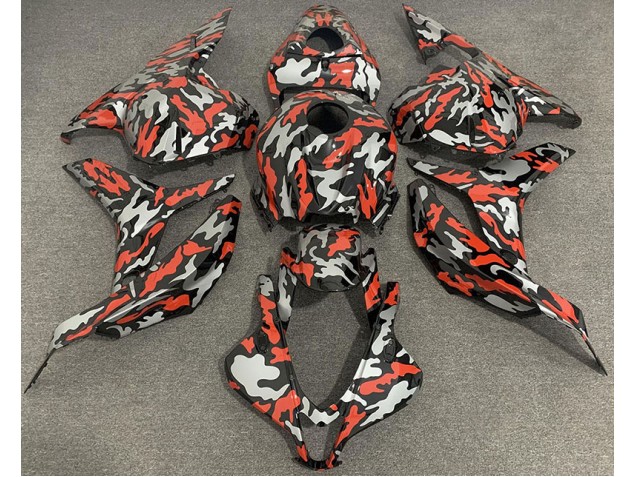 Red Grey Camo 09-12 CBR600RR Motorcycle Fairing Red Grey Camo 09-12 CBR600RR Motorcycle Fairing