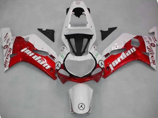 Red Jordan 01-03 GSXR 600-750 Motorcycle Fairing Red Jordan 01-03 GSXR 600-750 Motorcycle Fairing