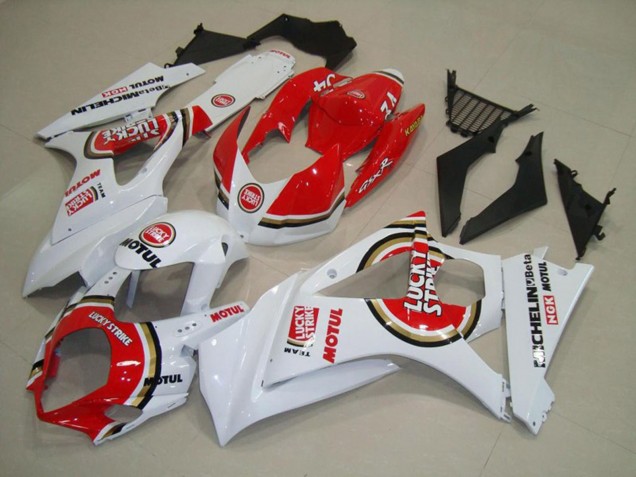Red Lucky Strike 07-08 GSXR 1000 Motorcycle Fairing Red Lucky Strike 07-08 GSXR 1000 Motorcycle Fairing