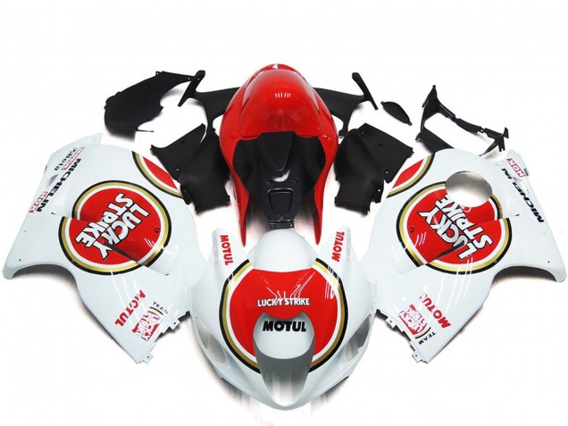 Red Lucky Strike Style 97-07 GSXR 1300 Hayabusa Motorcycle Fairing Red Lucky Strike Style 97-07 GSXR 1300 Hayabusa Motorcycle Fairing