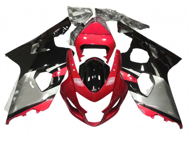 Red Silver and Black 04-05 GSXR 600-750 Motorcycle Fairing