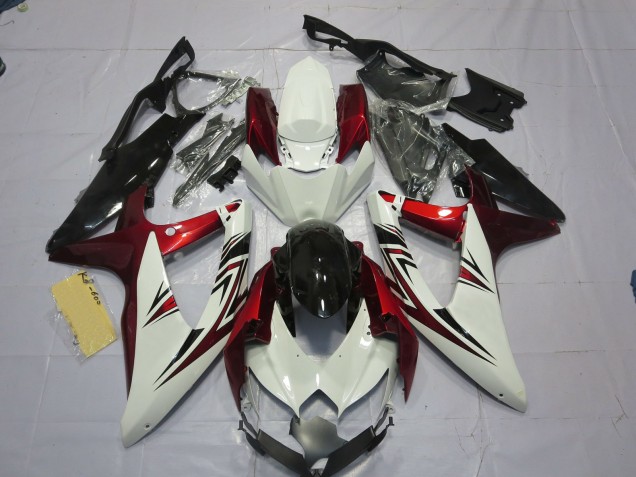 Red White Black 08-10 GSXR 600-750 Motorcycle Fairing