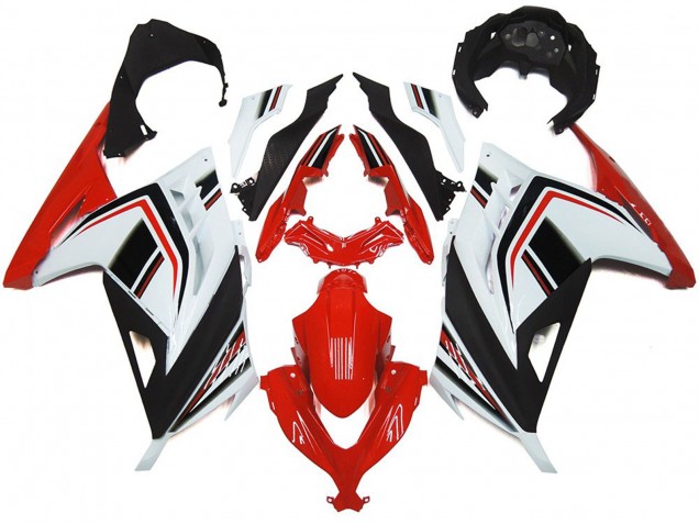 Red White and Gloss Black 13-18 Ninja 300 Motorcycle Fairing