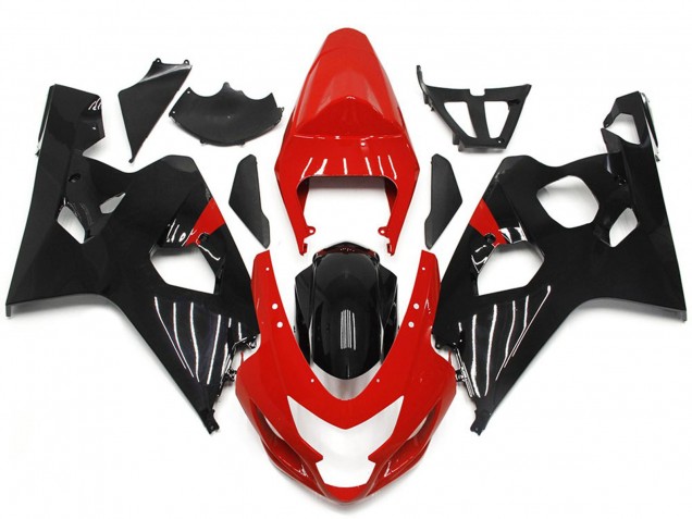 Red and Gloss Black Style 04-05 GSXR 600-750 Motorcycle Fairing Red and Gloss Black Style 04-05 GSXR 600-750 Motorcycle Fairing