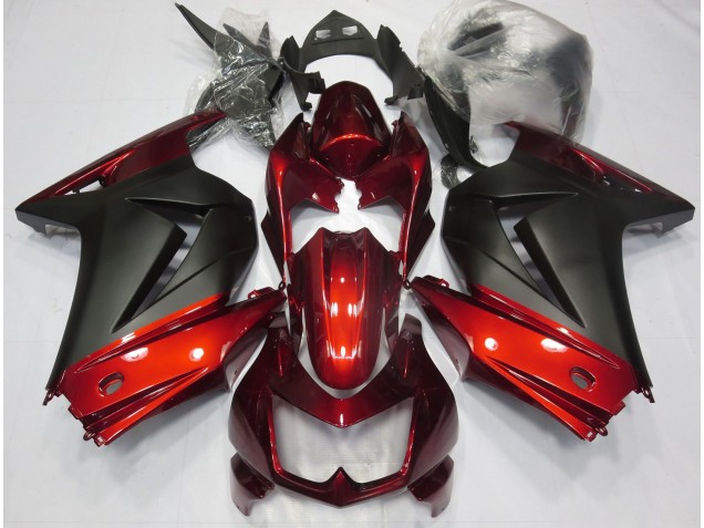 Red and Matte Black 08-12 Ninja 250 Motorcycle Fairing