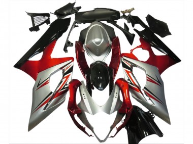 Red and Silver 05-06 GSXR 1000 Motorcycle Fairing