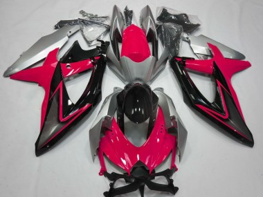 Red and Silver 08-10 GSXR 600-750 Motorcycle Fairing