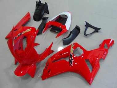 Red and White 03-04 ZX6R Motorcycle Fairing
