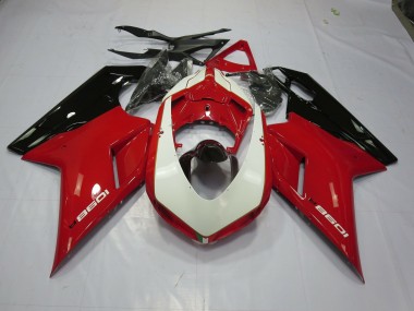 Red and White 07-14 Ducati 848 1098 1198 Motorcycle Fairing