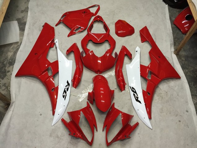 Red and White C2W 06-07 R6 Motorcycle Fairing Red and White C2W 06-07 R6 Motorcycle Fairing