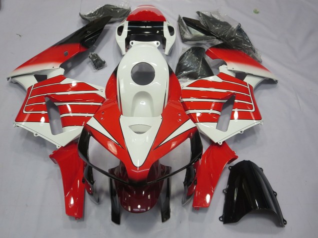 Red and White Large Stripe 05-06 CBR600RR Motorcycle Fairing