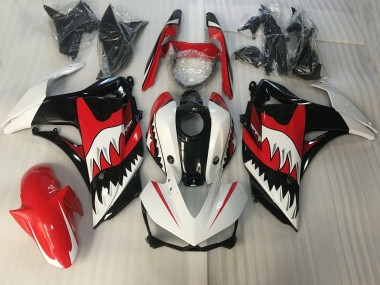 Red and White Shark 15-18 R3 Motorcycle Fairing