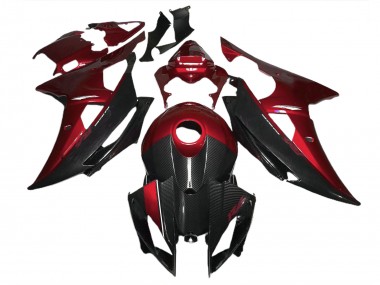 Red w Carbon Fiber Style 08-16 R6 Motorcycle Fairing