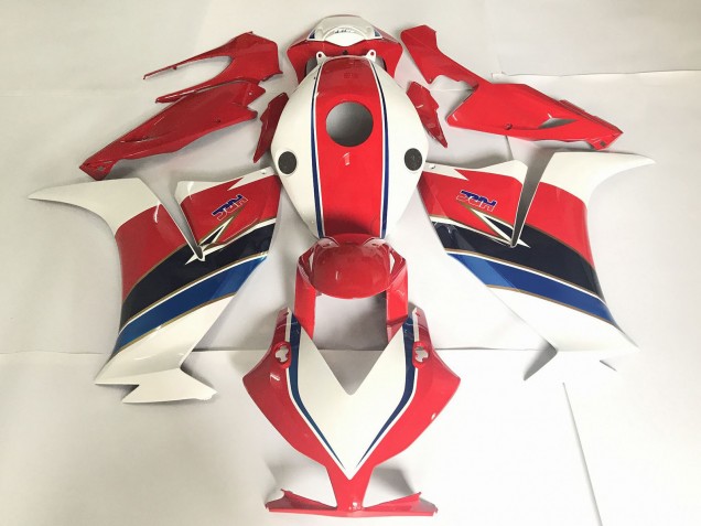 Red with White / Blue 12-16 CBR1000RR Motorcycle Fairing Red with White / Blue 12-16 CBR1000RR Motorcycle Fairing