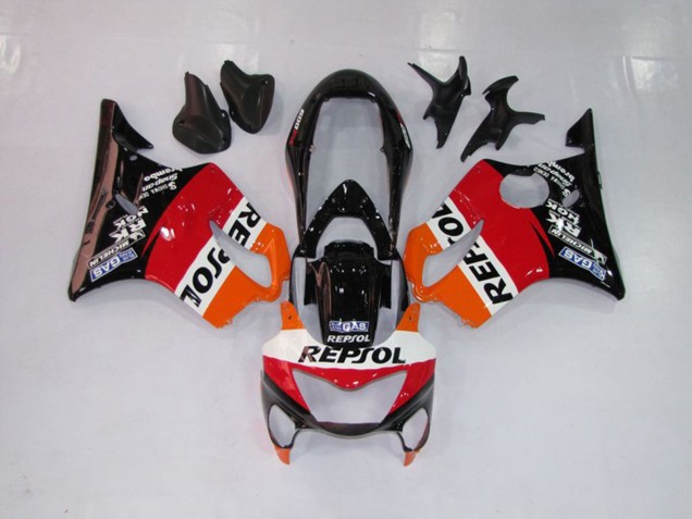 Repsol Red Orange and Black 99-00 CBR600 F4 Motorcycle Fairing Repsol Red Orange and Black 99-00 CBR600 F4 Motorcycle Fairing
