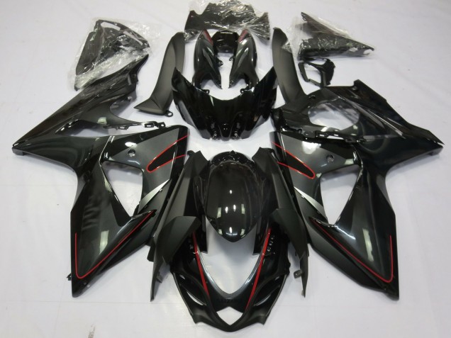 Silver Black and Red 09-16 GSXR 1000 Motorcycle Fairing