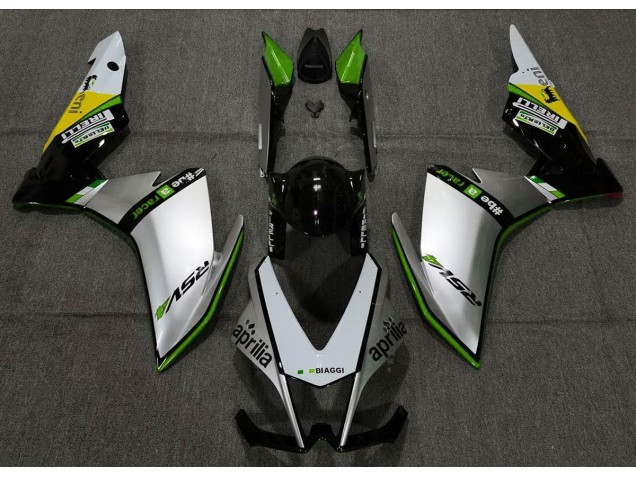 Silver Pirelli & Green 10-15 RSV4 1000 Motorcycle Fairing